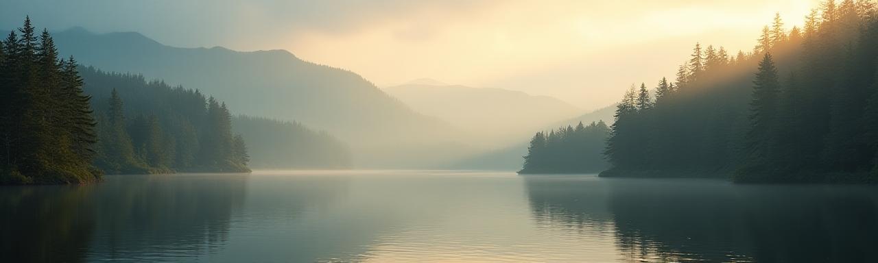 A serene mountain landscape representing safety and clarity